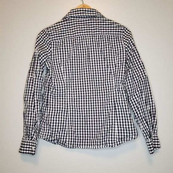 3 for$25 Tommy Hilfiger Black White Check Buffalo Plaid Button Down Shirt Medium - Picture 4 of 5